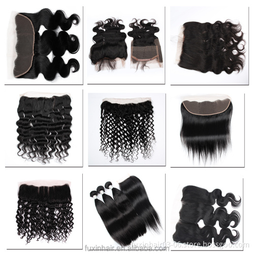 Aliexpress Peruvian Natural Human Hair Frontal Free Sample Hair Bundles 40 Inches Human Hair 13*4 10a Virgin Closure Vendors
